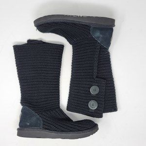 UGG Black Knit Kids Boots